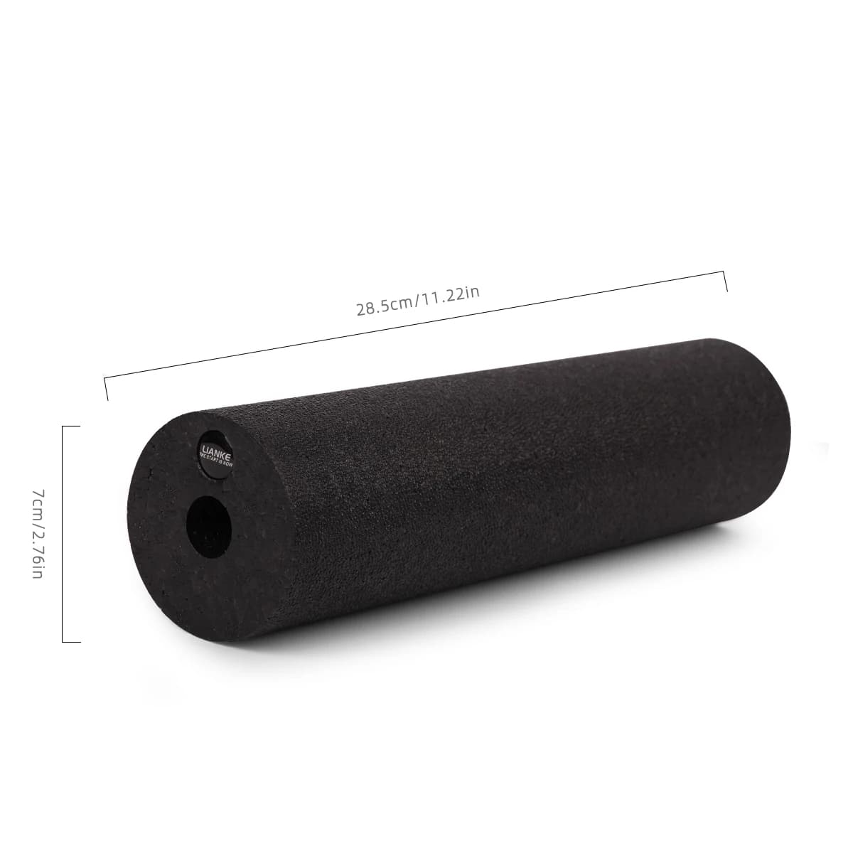 Black 28.5 cm Hollow EPP Yoga and Fitness Roller for Training, Pilates, Stretching, and Relaxation.