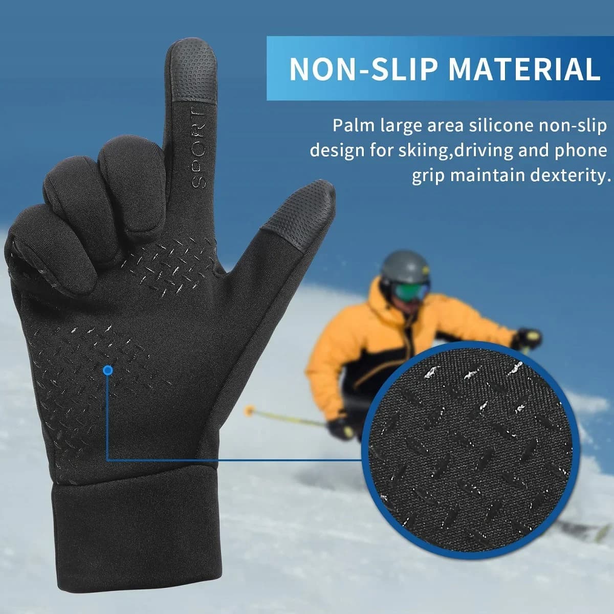 1pc guanti da ciclismo impermeabili invernali sport all'aria aperta sci corsa moto calore antiscivolo touch screen guanti in pile uomo donna