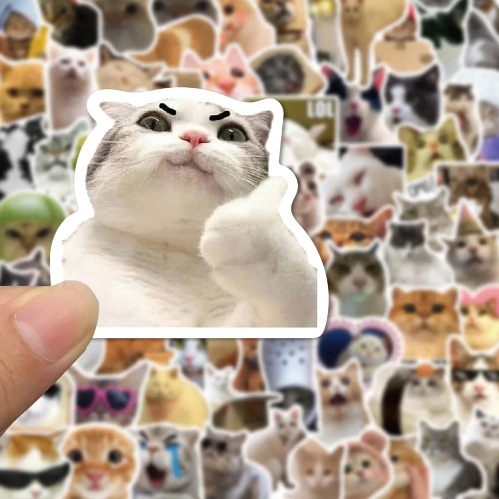 100 pezzi adesivi graffiti gatto MEME essere per valigia skateboard bagagli laptop telefono adesivo fai da te forniture di cancelleria giocattoli