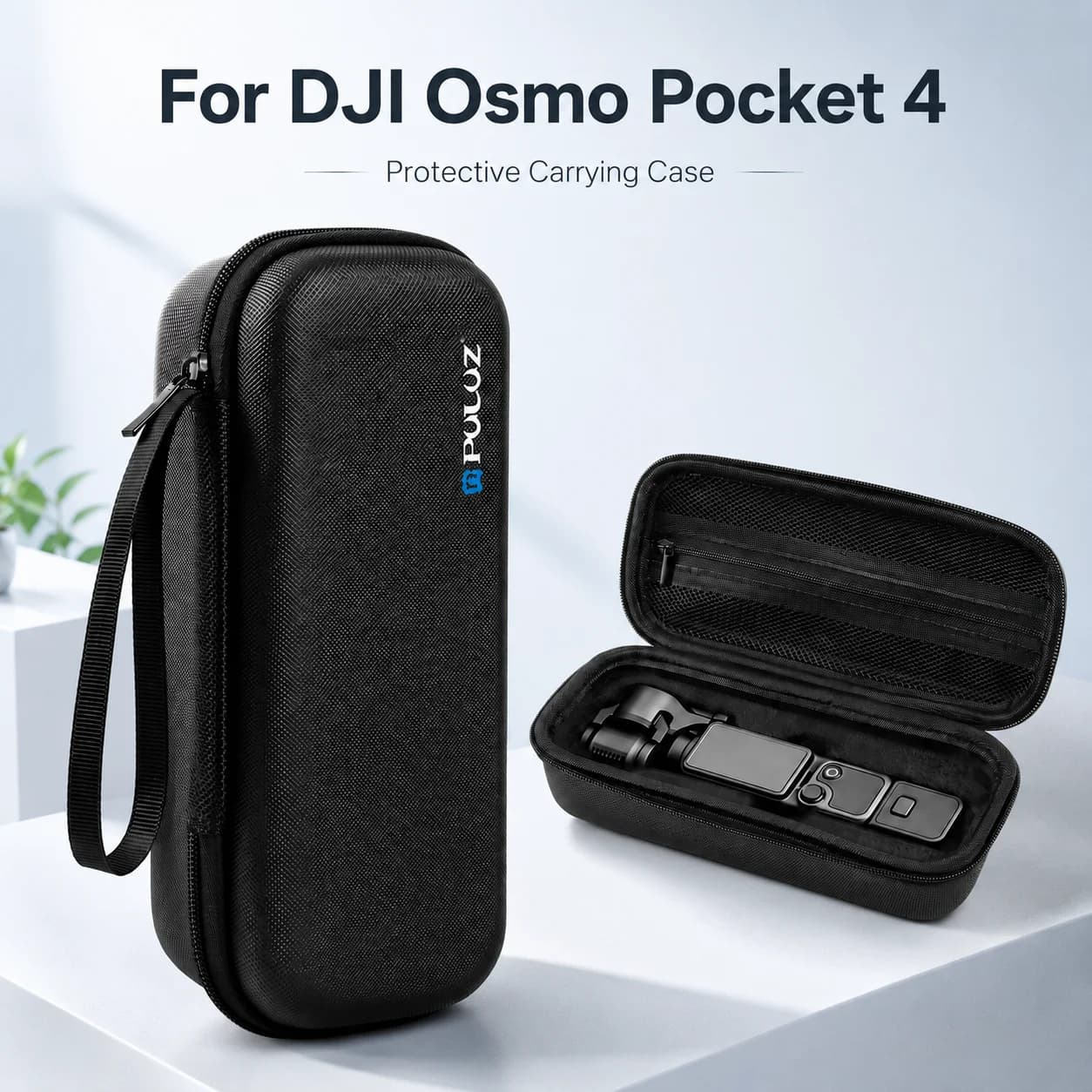 PULUZ Borsa portatile antiurto in tessuto PU per fotocamera DJI Osmo Pocket 4