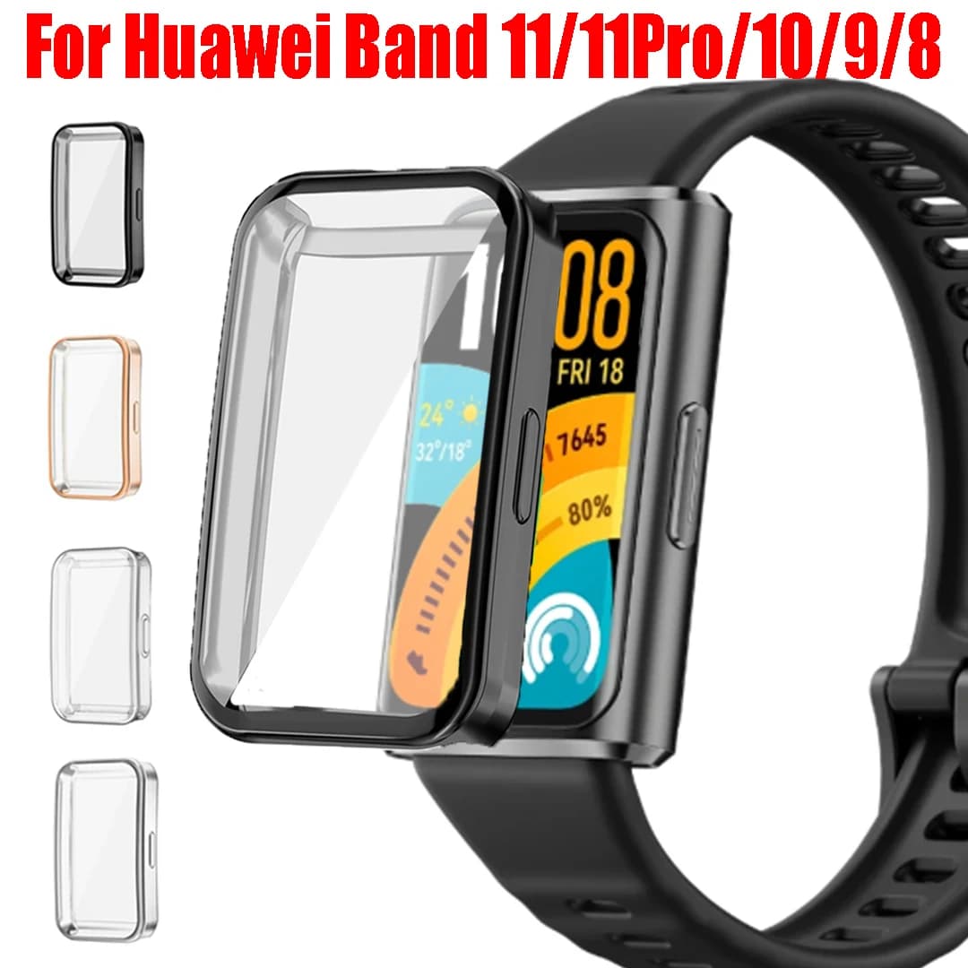Custodia morbida in TPU per Huawei Band 11 Pro 10 9 8, protezione schermo antiurto (non in vetro), cover protettiva completa per Band 11 10