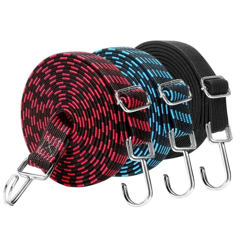 1/2 Meters Adjustable Rubber Rope Belt Hook, Heavy-duty Elastic Long Bungee Jumping Belt, Anti-rust Metal Buckle Luggage Rope