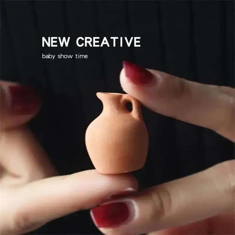 1pc Dollhouse Miniature Food and Play Scene Model Doll House Accessories Mini Ceramic Vase
