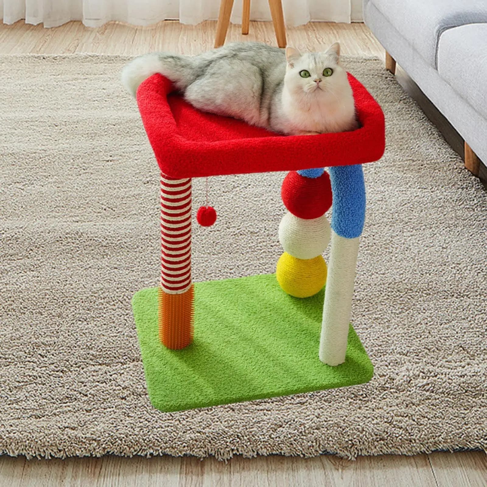 Colorful Cat Climbing Tree Cats Interactive Toy for Indoor Cats Cat Shelf Cat Tree Cat Supplies Kitty Play Cat Activity Center