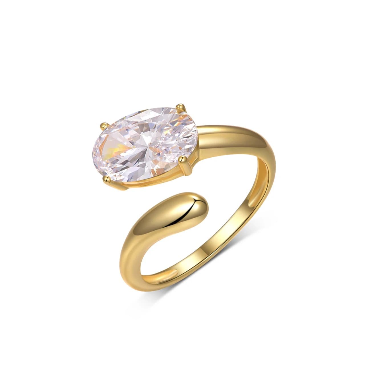 S925 argentato 4.5CT Ovat Moissanite anello aperto regolabile gioielleria raffinata fidanzamento di nozze regalo da indossare ogni giorno con certificato