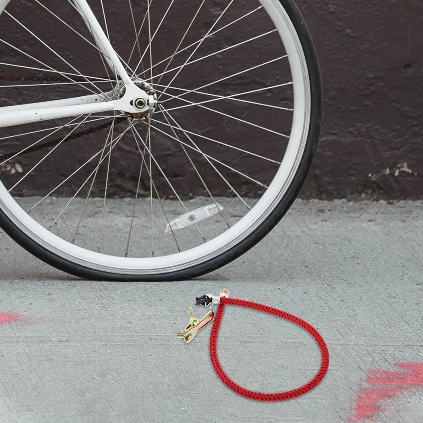 Red Flexible Air Hose for Bike Pump Tire Inflator Compatible with Presta Valves Motorcycle Scooter Bicycle Car