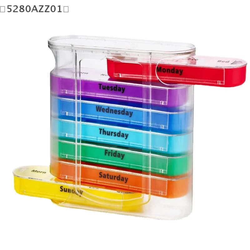 maveraHMA58 Scatola portapillole multiscomparto a 7 strati Scatola settimanale per medicinali adatta per viaggi di archiviazione domestica