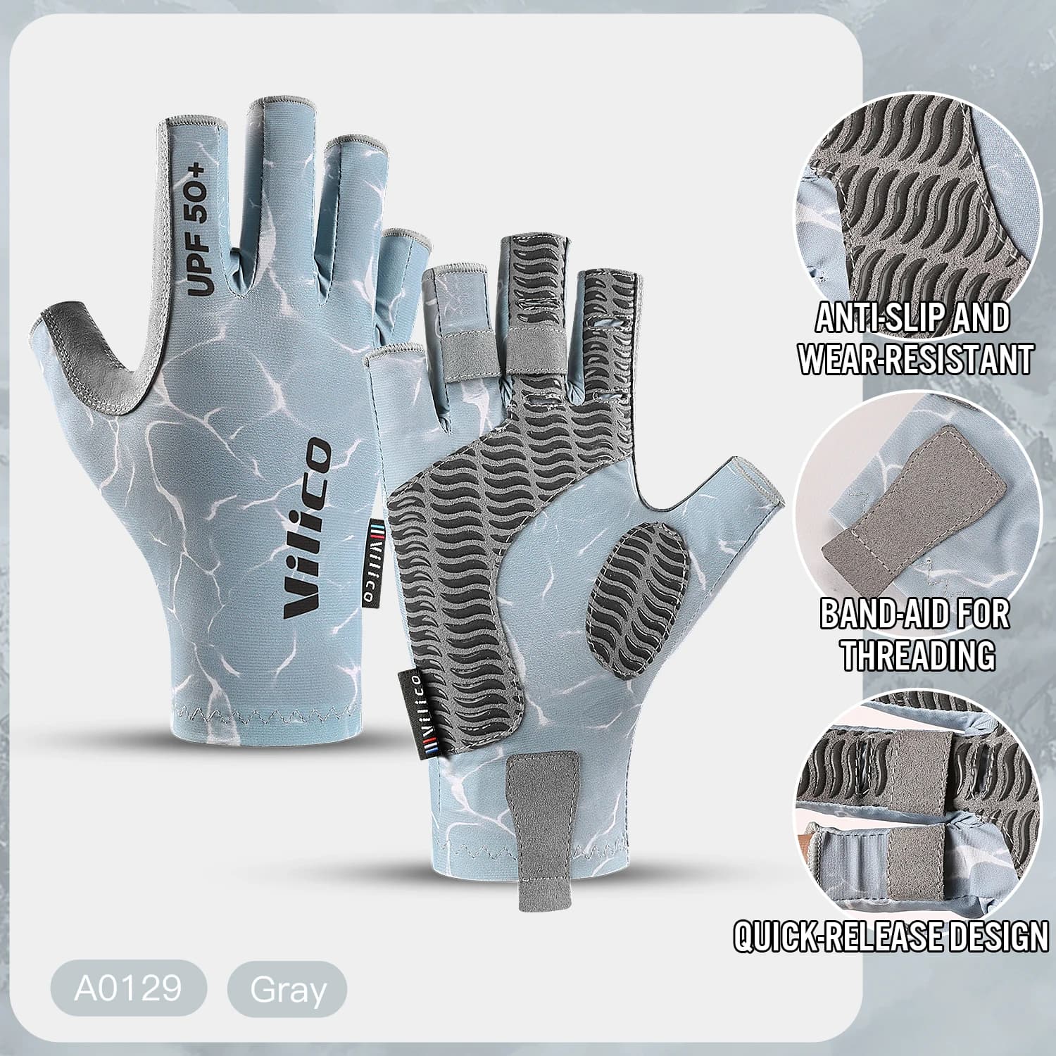 Gloves Outdoor Cycling Fishing Gloves, fishing with half finger non-stick bait, wear-resistant gym gloves and anti-slip
