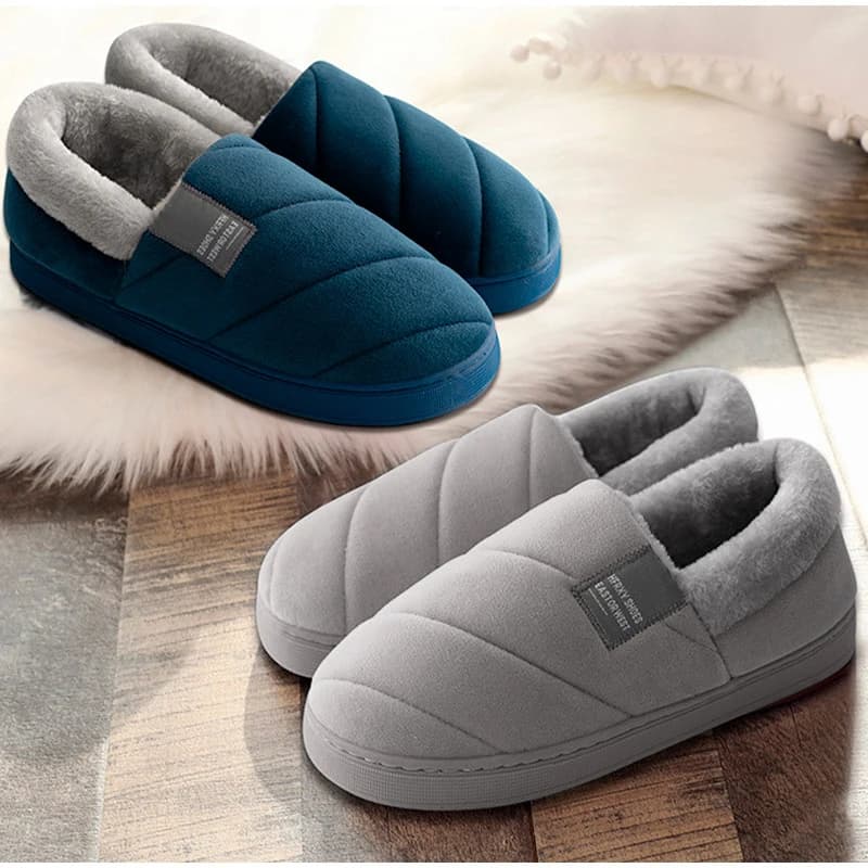 Big Size 36-49 Scarpe calde Coppie Donna Uomo Pantofole invernali per la casa Calzature morbide pelose Suola spessa Outdoor Antiscivolo Soffici appartamenti