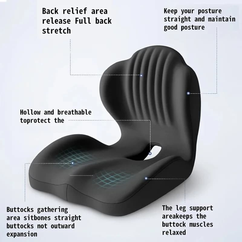 Cuscino Ergonomico in Memory Foam con Supporto Lombare - Cuscino Antidolorifico 100% Memory Foam per Sedia da Ufficio e Sedile Auto