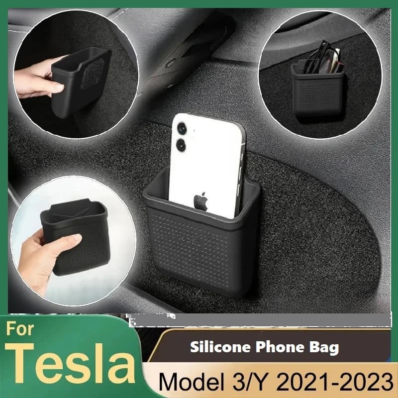 Scatola portaoggetti nascosta in Silicone per serie Tesla borsa di facile installazione modello 3 S X Y 2022 accessori interni parti universali