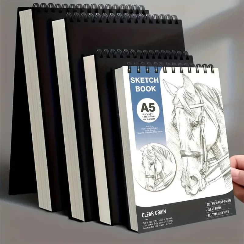 24 Sheets/Book A5 Spiral Sketchbook, Made Thick Paper, Suitable for Painting and Sketching. Suitable for Beginners and Artists