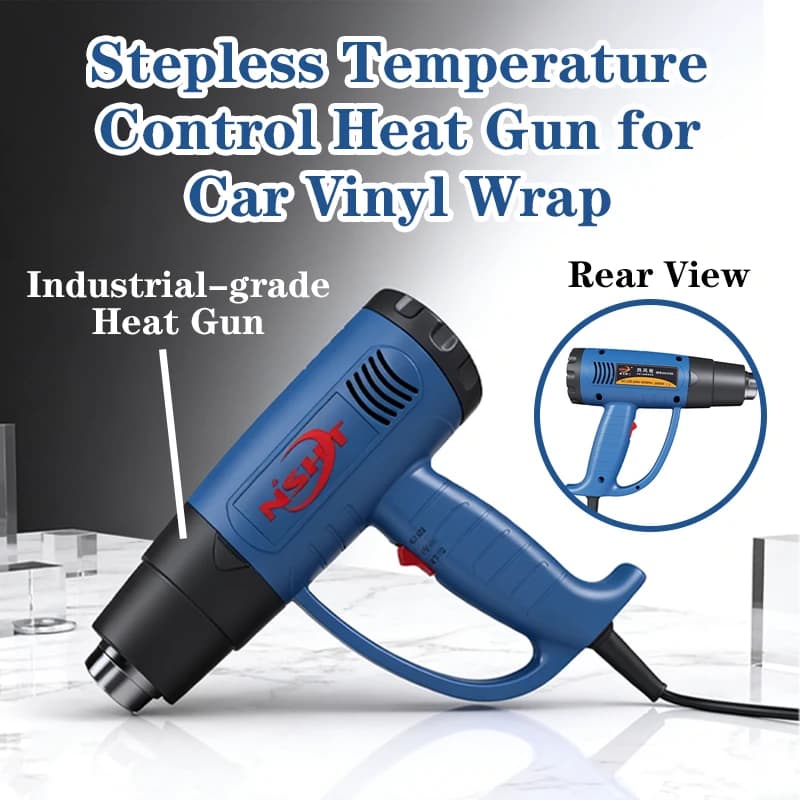 Industrial High-Power Heat Gun with Stepless Temperature Control, Ideal for Car Vinyl Wrapping and Heat Shrink Film Applications