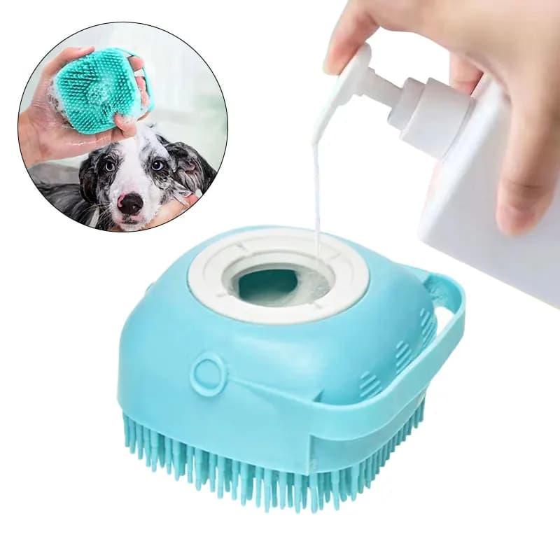 Spazzola in Silicone per il Bagno di Cani e Gatti, Massaggiatore per la Pulizia e la Cura del Cucciolo, Spazzola Massaggiante per Shampoo, Accessori per Animali Domestici