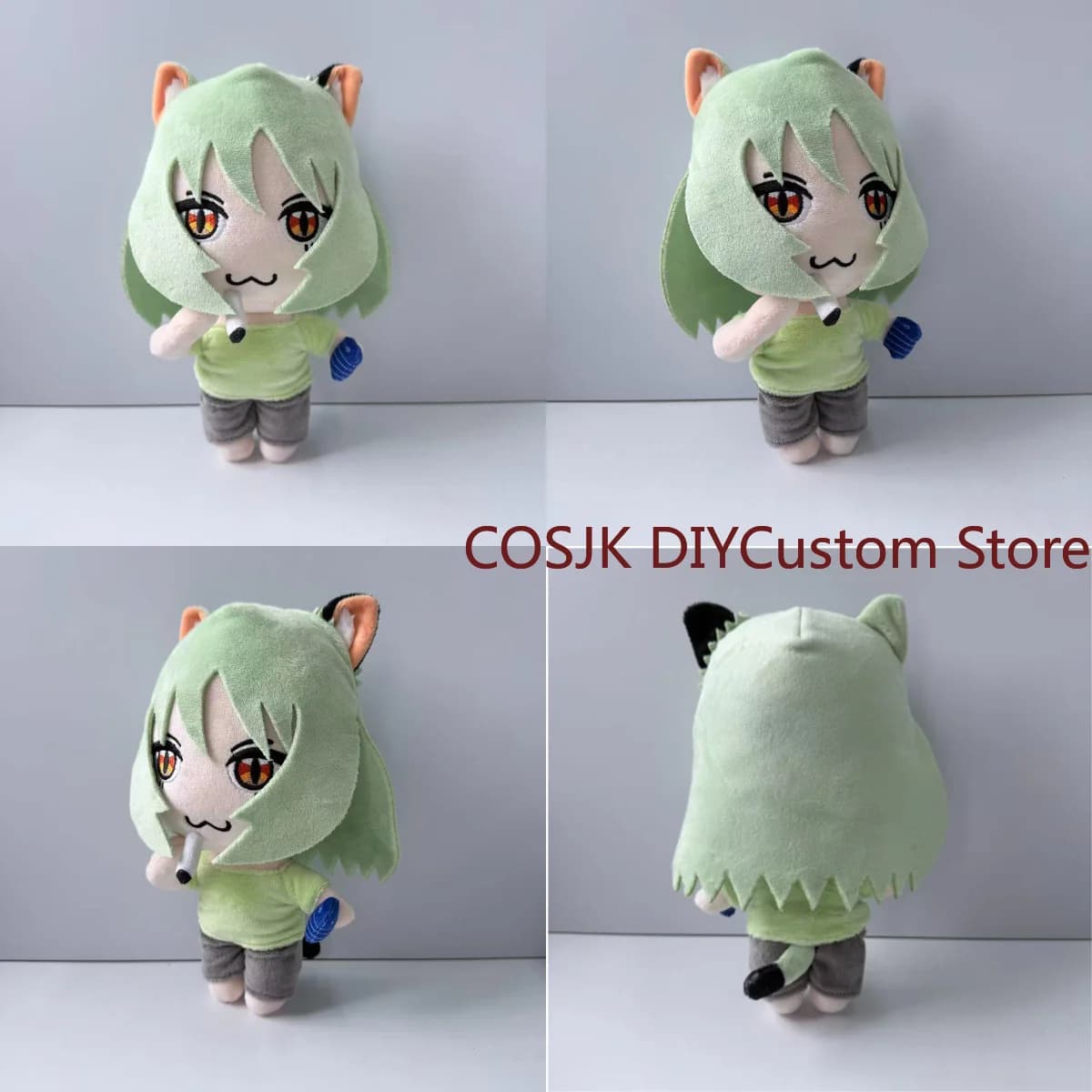 Anime Chainsmoker Cat YaniNeko Cute Cartoon Stuffed Cotton Doll Toys Puppet Cosplay Cartoon Figures Plushie Christmas Gift 25cm