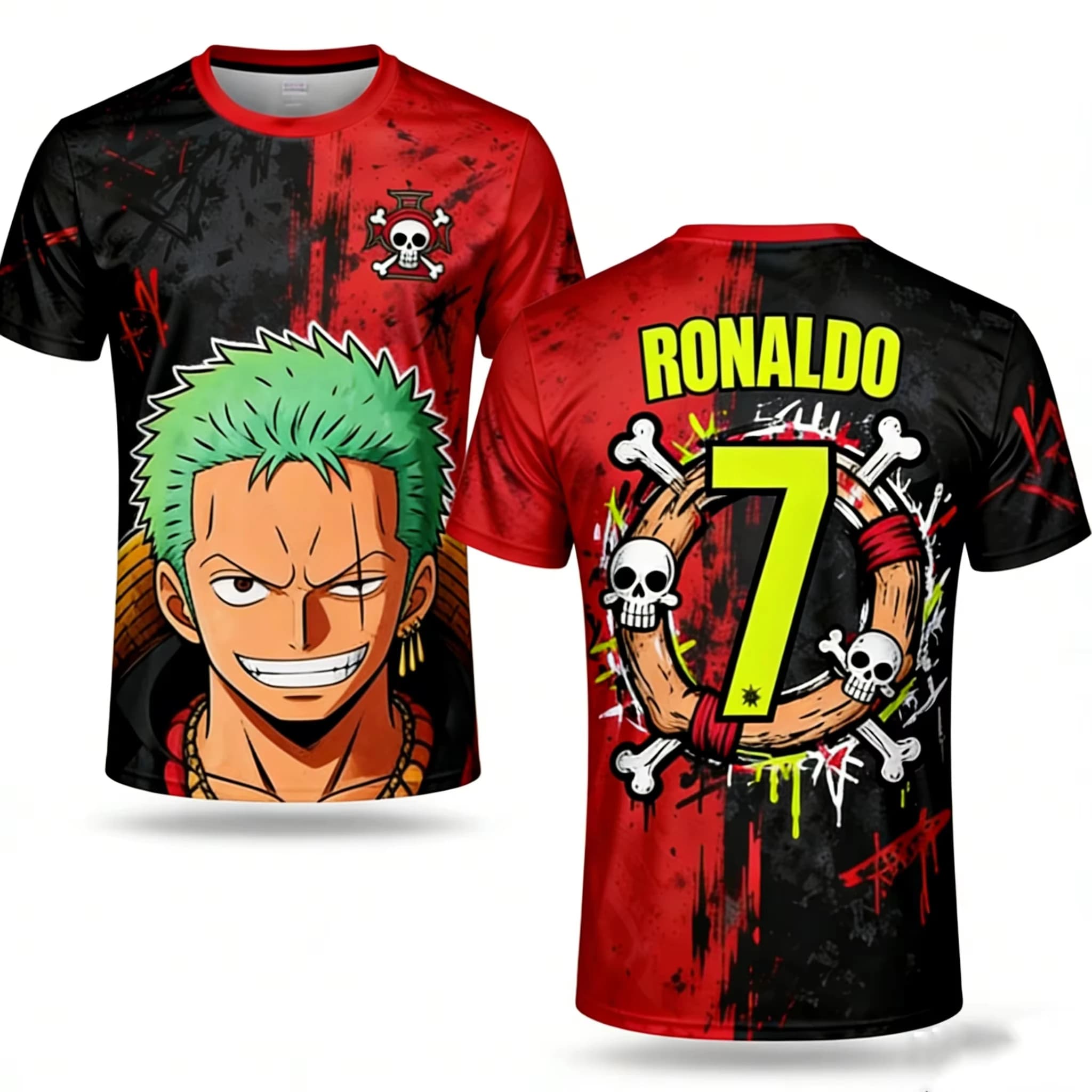 Nuova Maglia da Calcio Anime One Piece Luffy Estate 2026 per Adulti e Bambini, Design Speciale Oversize Unisex, T-shirt Traspirante Y2k