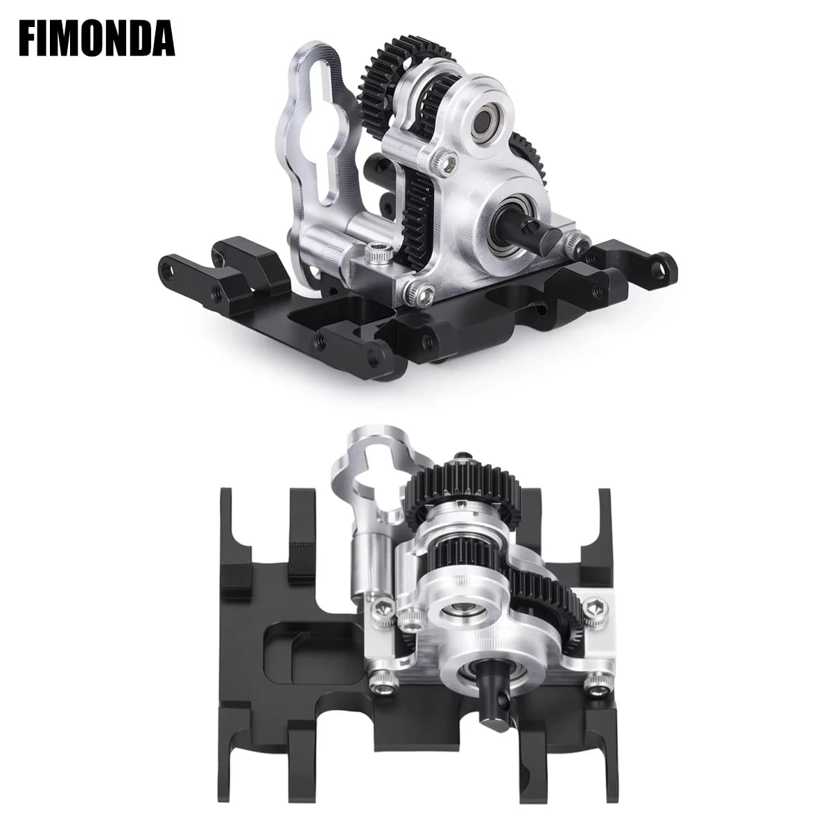 Micro Trasmissione Ultraleggera in Alluminio con Skid in Delrin per Crawler RC 1/24 SCX24 AX24 Compact COMP