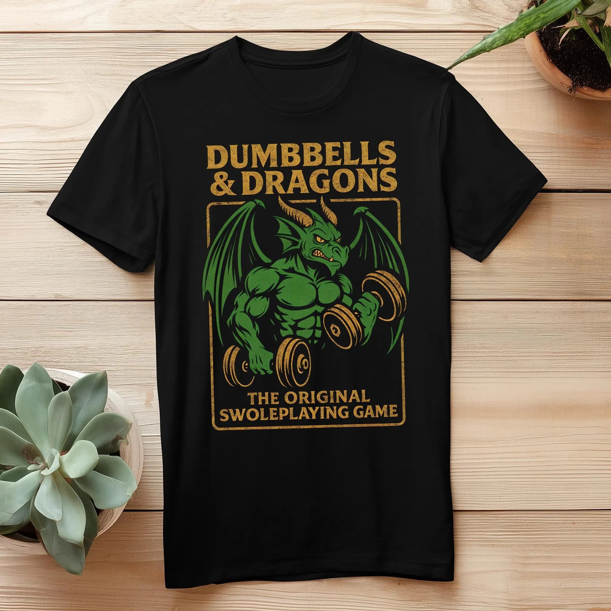 T-shirt with handlebars and dragons: fun game t-shirt for gym training, breathable and soft, comfortable and fashionable, for man
