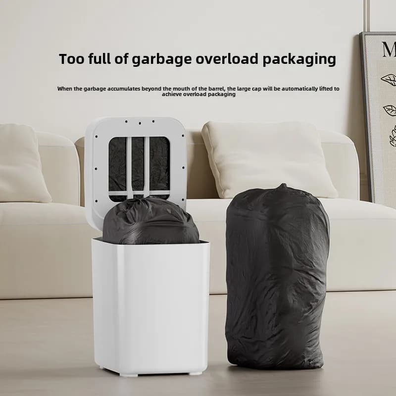 Household Induction Standing Trash Can Auto Bag Changing Sealing Waste Bin for Bathroom Living Room