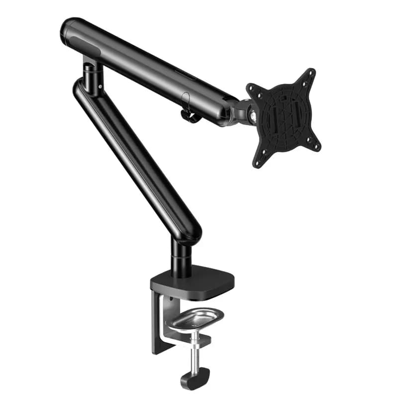 17-38 "10 kg single arm air press gas spring vesa 100x100 monitor table support cable clamp base table support for PC White A8