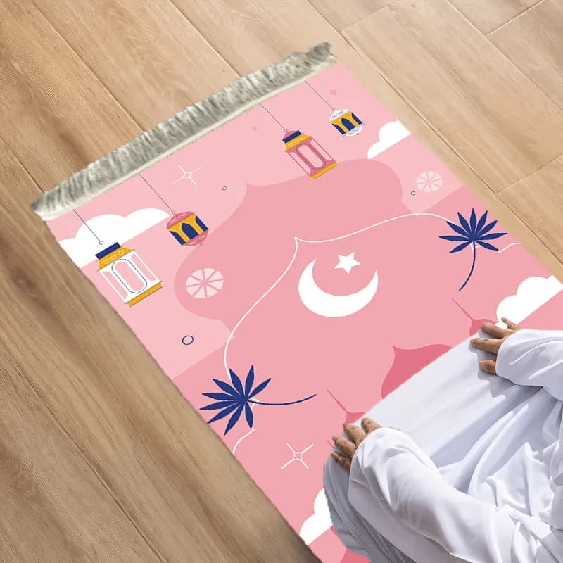 Tappetino da Preghiera Portatile VIKAMA, Pieghevole, per Famiglia, Tappeto per Pellegrinaggio, Studio, Festival del Ramadan
