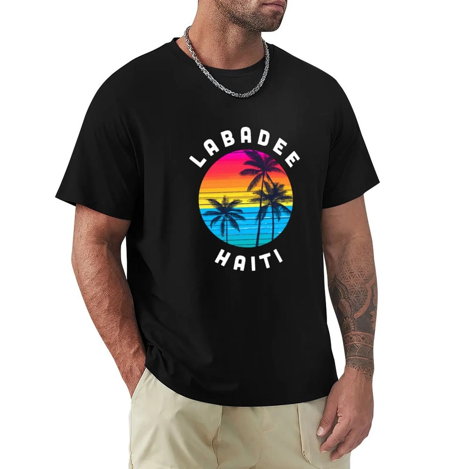 T-shirt Labadee Haiti, maglietta basic a maniche corte con scollo rotondo