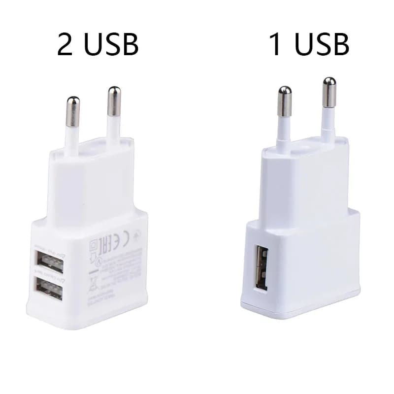 Caricatore USB 5V 2A con spina EU per iPhone XS X Max, Huawei, Samsung, adattatore da parete per viaggi.