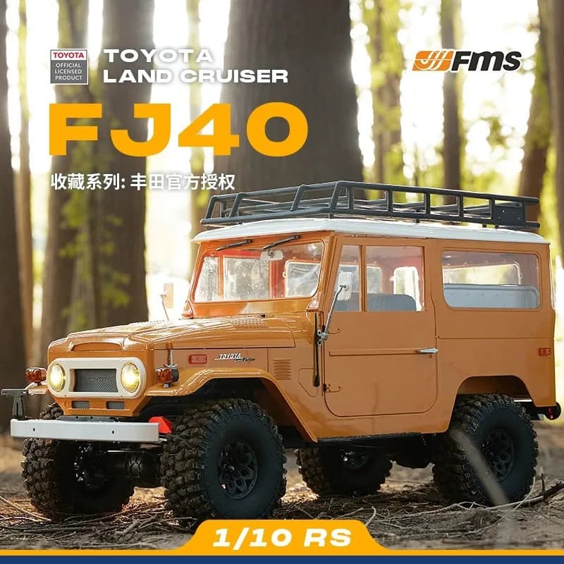 FMS scala 1/10 Toyota FJ40 fuoristrada RC auto a quattro ruote motrici modello elettrico telecomandato con design a guscio rigido