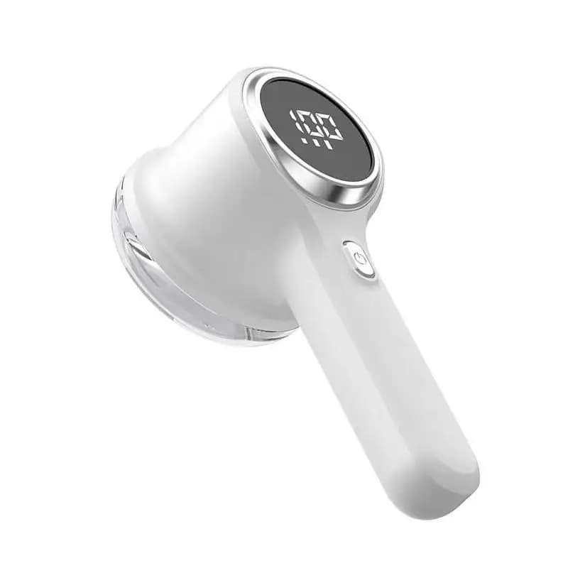 Rechargeable Fabric Shaver with Light, LED Digital Display,Rechargeable Fabric Shaver for Clothing, Sweater Trimmer Fuzz, Couch Shaver, Lint Remover Trimmer with Led Display (White)