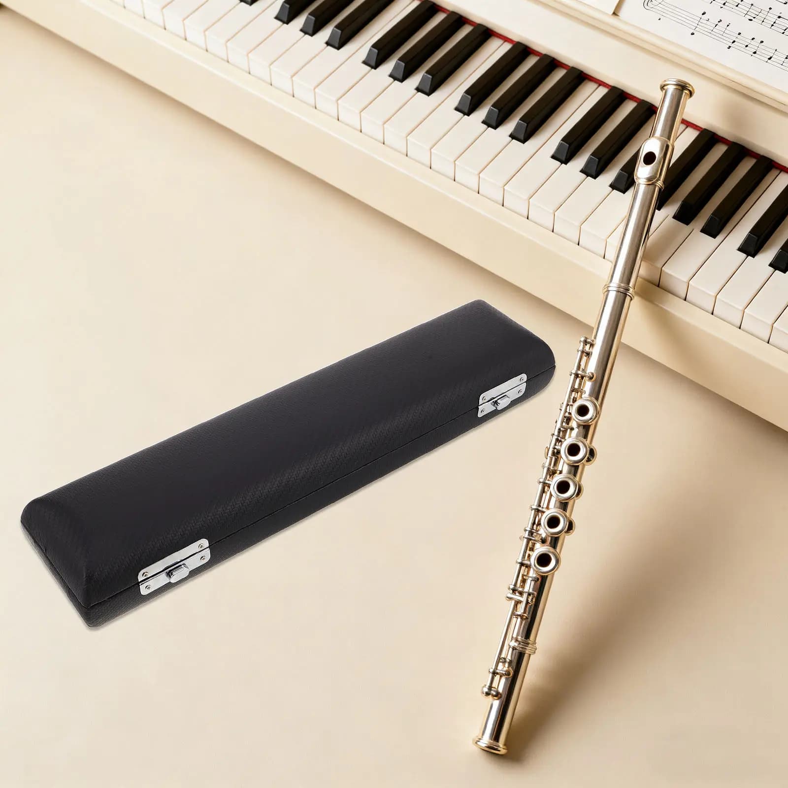 Custodia Rigida Portatile per Flauto 16 Fori in Do, Scatola Contenitore per Strumento Musicale per Viaggi e Pratica