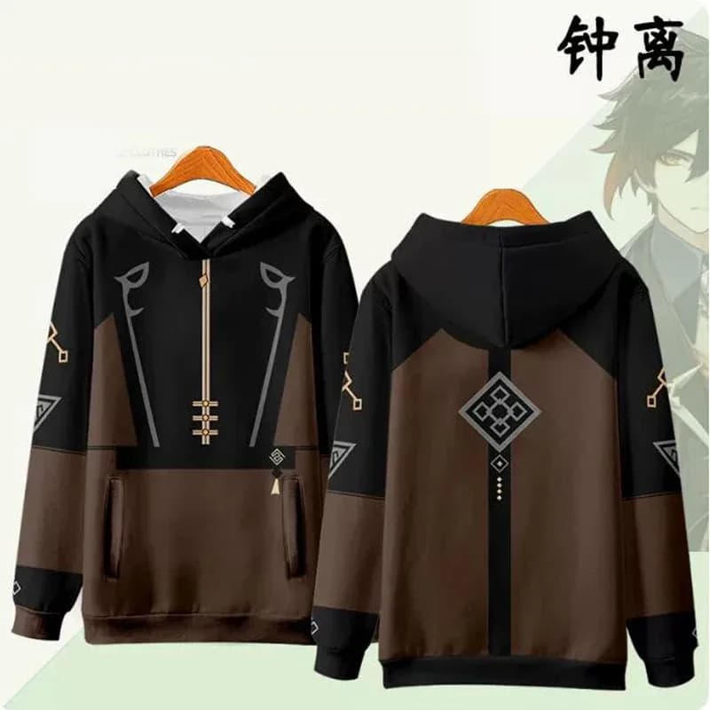 2025 Nuovo Gioco Caldo di Halloween Genshin Impact Zhongli Zhong Li Costume Cosplay 3D Stampa di Grandi Dimensioni Donne/Uomini Felpa Con Cappuccio Casua