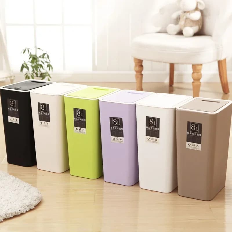 8L/12L Pattumiera Per Uso Domestico Addensare Cucina di Plastica Bagno Bidone dei rifiuti Soggiorno Wc Pattumiera Ufficio Cestino di carta Mx9121611