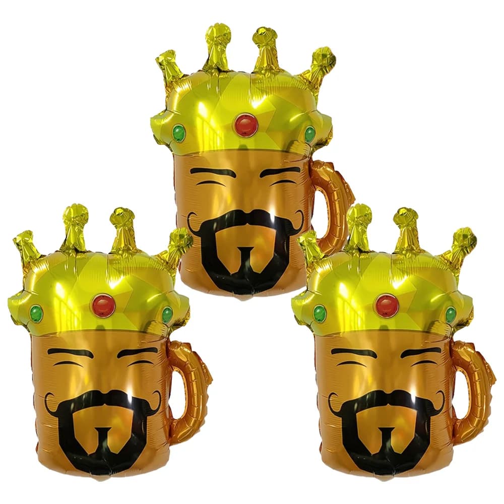 Bicchieri da vino Crown 3/6/8 pezzi, palloncini in lamina di alluminio a forma di bicchiere da vino, adatti per feste della festa del papà, festival della birra, addio al solterone, decorazioni a tema per feste di compleanno della festa del papà