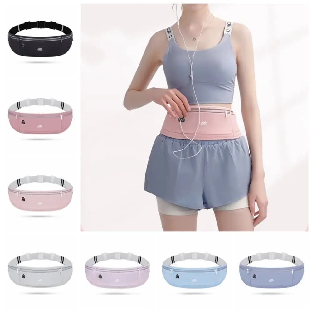 Waterproof Running Belt Lightweight and Adjustable Sports Waist Reflective Stripe Women's Portable Running Belt Bag for Gym