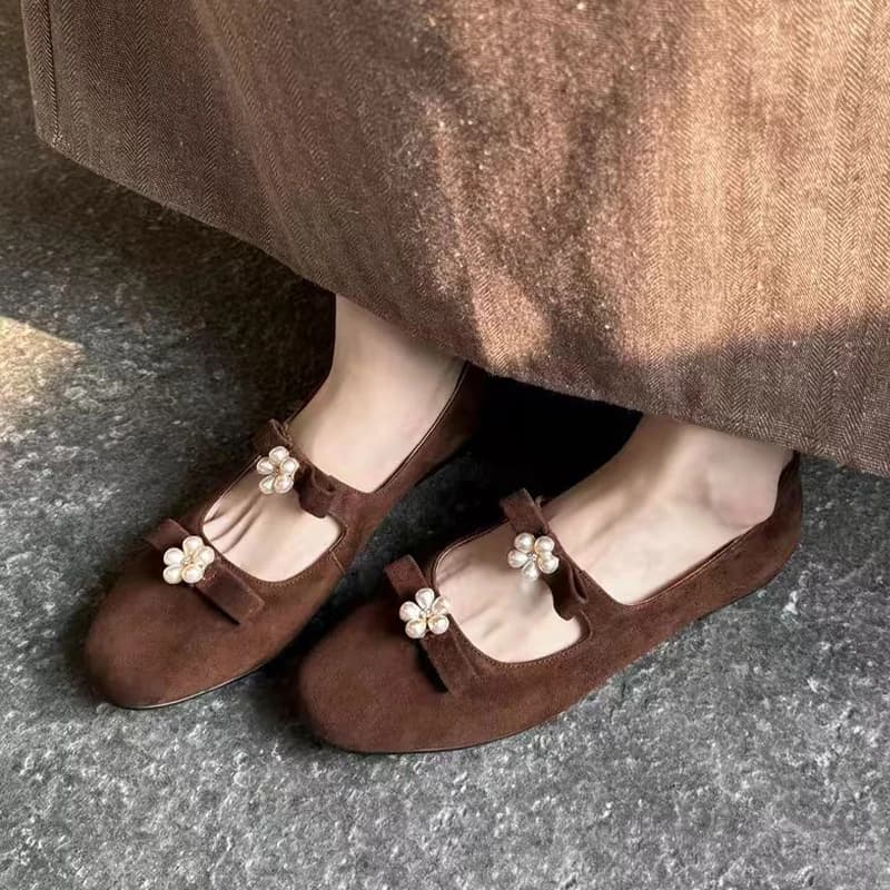 Mocassini Donna con Perle e Cristalli, Scarpe Basse, Sneaker, Sandali Estivi 2026, Nuove Scarpe Mary Jane di Lusso, Casual, Scamosciate, Zapato Mujer
