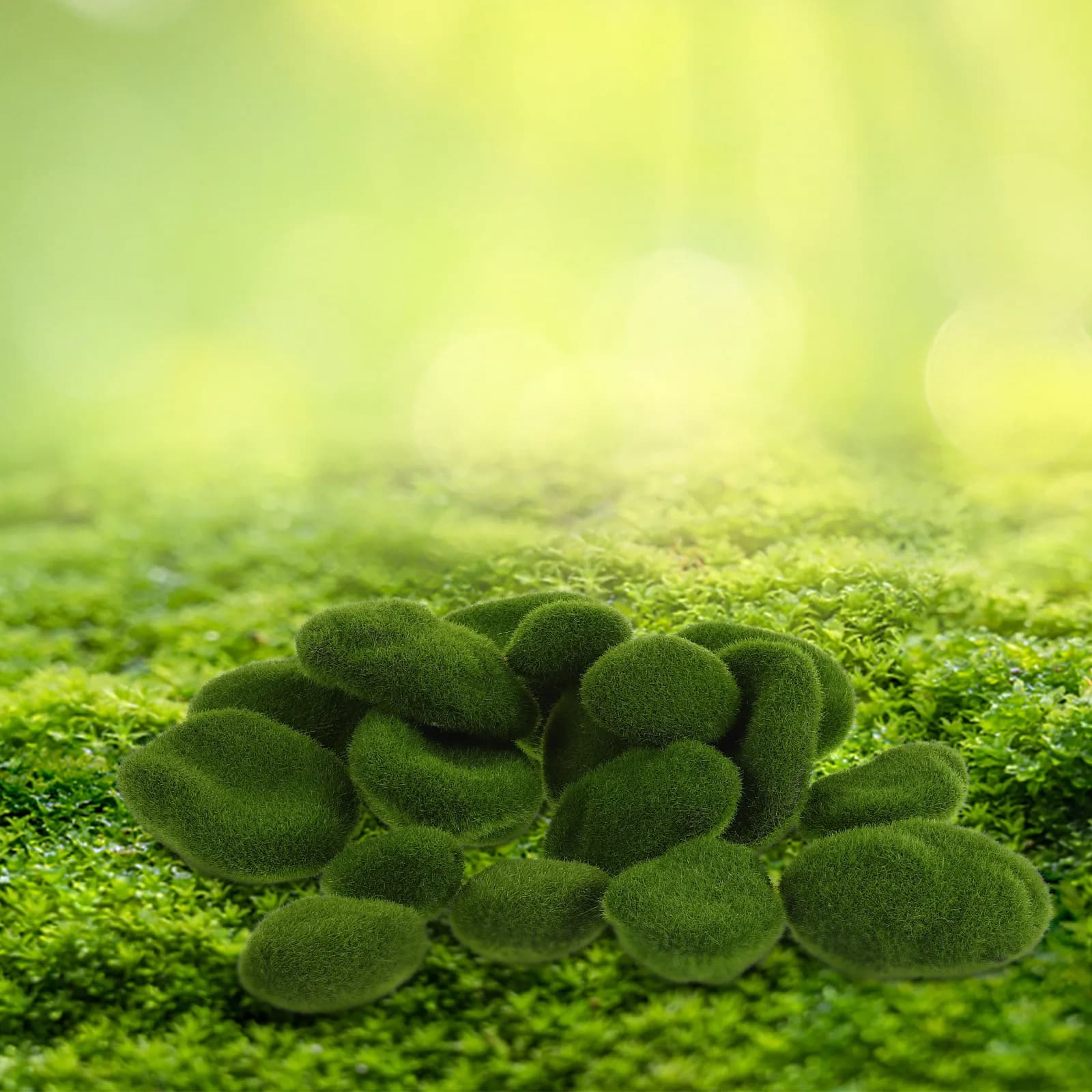 50Pcs Artificial Moss Rocks Realistic Simulation Faux Moss Stones DIY Micro Landscape Green Plant Wall Decor Green