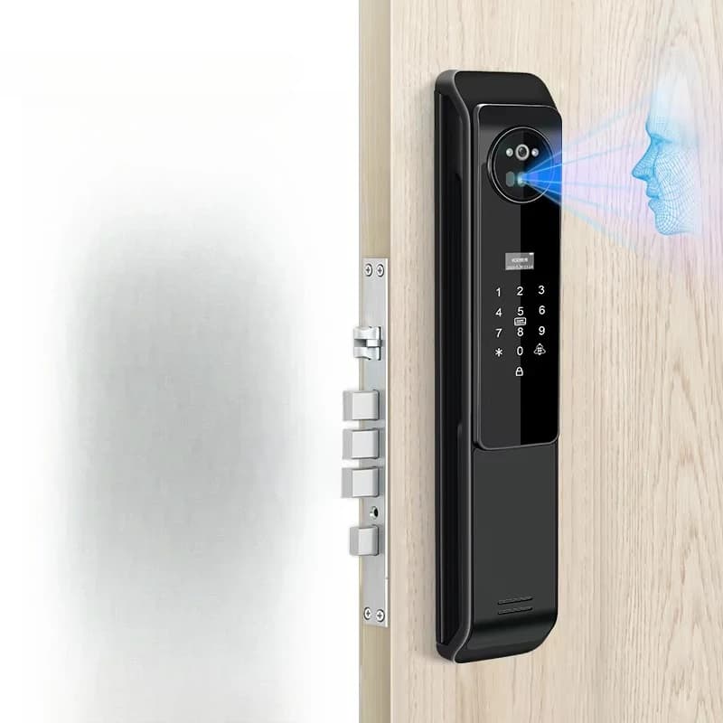 Serratura Digitale Intelligente per Porta con Riconoscimento Facciale 3D, Impronta Digitale e Telecamera, Wireless, per Sicurezza Domestica