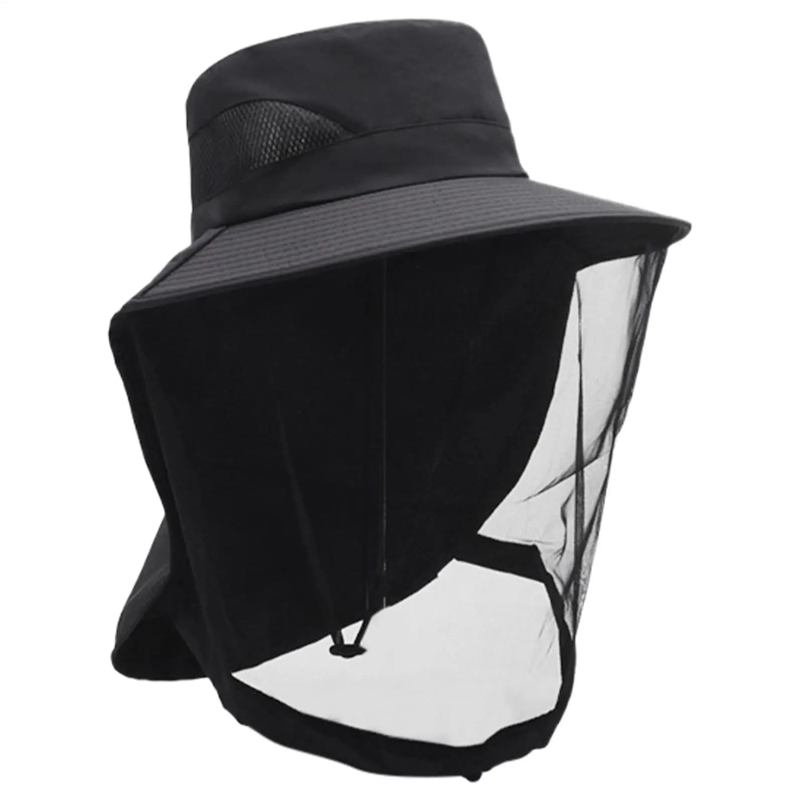 Fishing Insect Protective Hat Mosquito Prevention hat Mosquito Head Net Full-Mesh Drawstring Windproof Strap Beekeeping Fishing