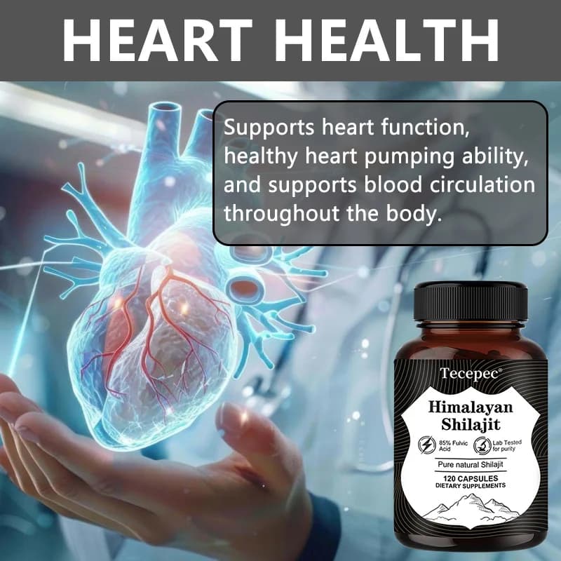 Himalayan Shilajit Capsules 400mg with Fulvic Acid & 85+ Trace Minerals, Supports Energy, Immune, Digestive & Cognitive Wellness