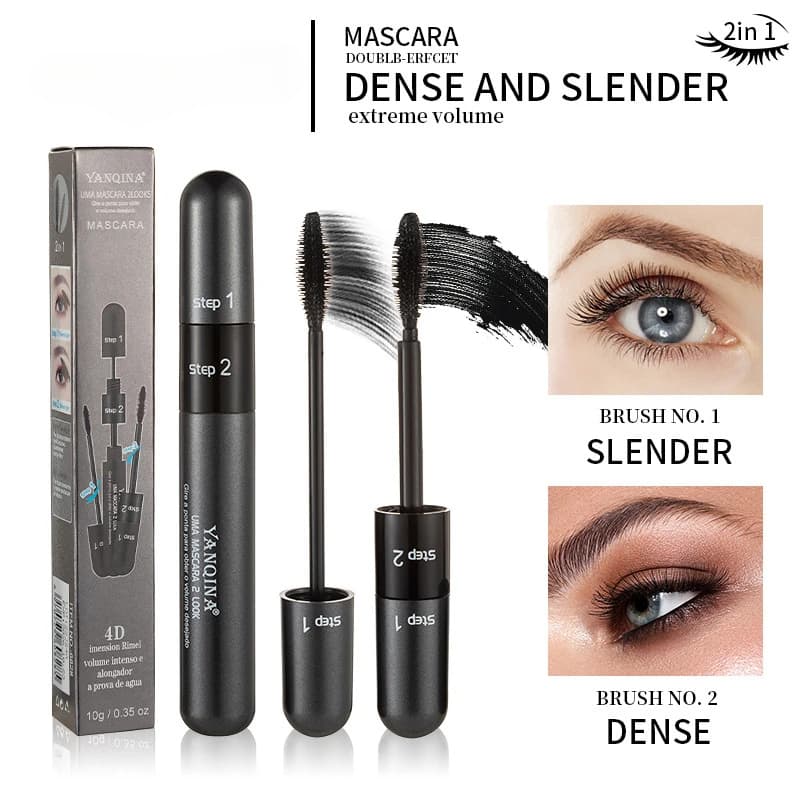 4D Mascara Double Effect Long Curling Extension Thick Eyelash Mascara for long-lasting waterproof liquid makeup Cosmetics