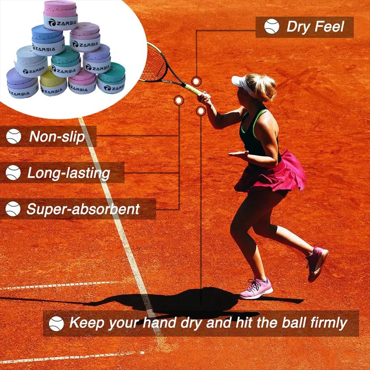 ABPF 60pcs Sticky Overgrip Tape for Tennis Badminton Pickleball Rackets Fishing Rods Enhanced Grip Multi-Sport Compatibility