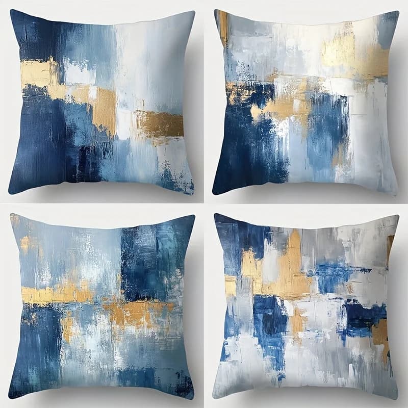 4-piece cushion cover set, perfect for sofa, bed, bedroom, and home decor, insert not included