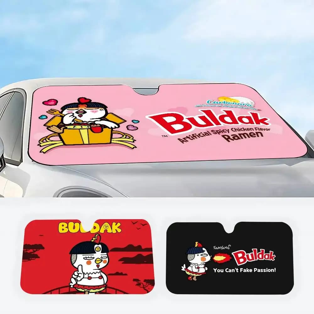 Parasole per Auto Kwaii Anime B-Buldak R-RameSn, Accessori Auto, Protezione per Finestrini, Schermo Parasole Decorativo