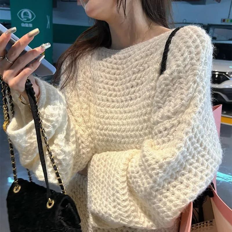 2026 Autumn and Winter New Japanese Thick Needle Sweater Women's Wear Loose Lazy Wind Soft Waxy Knitted Sweater Women's Coat