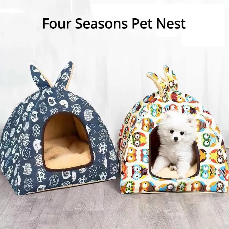 Staffa per nido per animali domestici Four Seasons Den Inverno caldo Nido per cani e gatti Borsa mongola Rimovibile Lavabile Teddy Pet House Gattino Cucciolo invernale