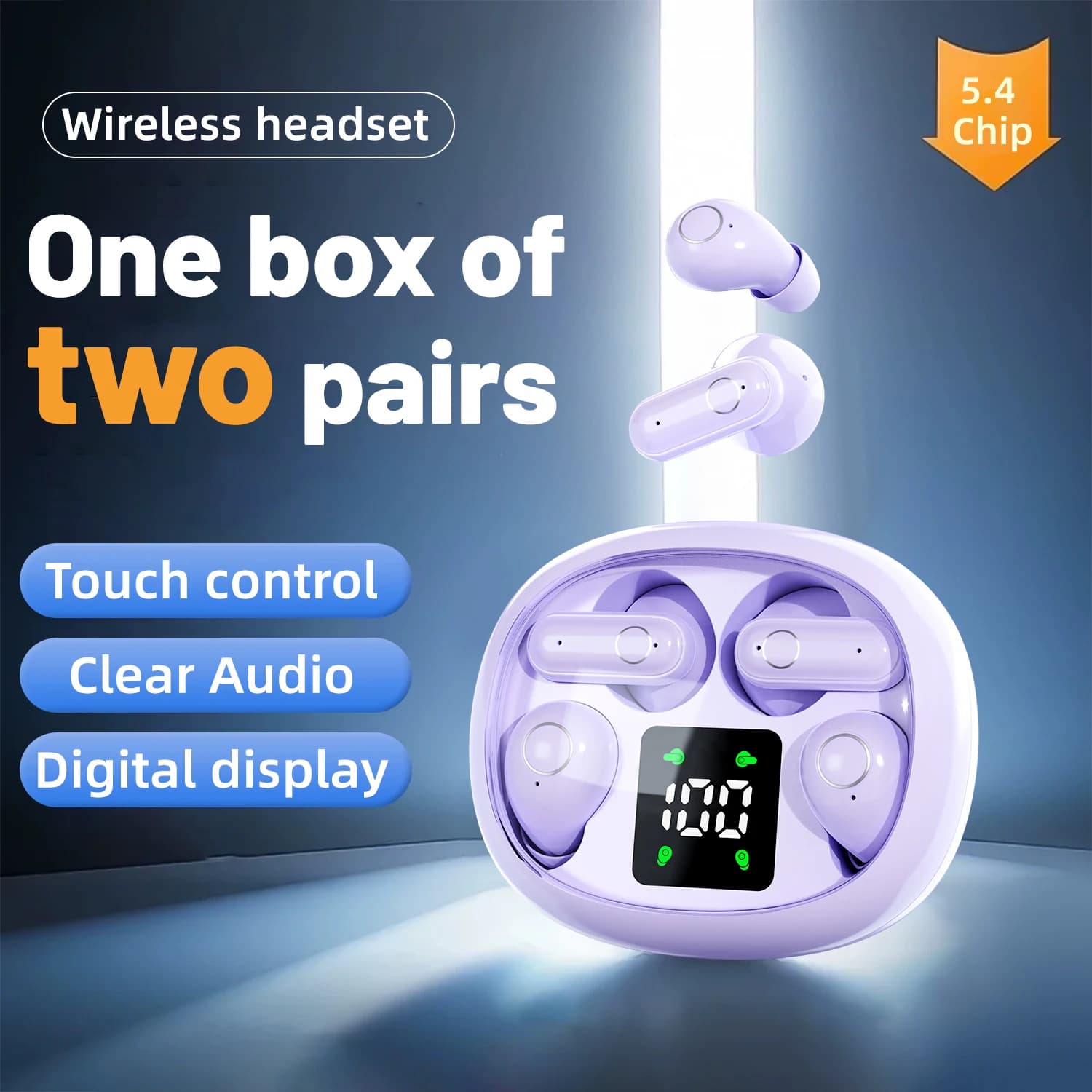 Nuovo Design 2026 Auricolari TWS True Wireless In-Ear e Clip-On, Mini Auricolari Doppio Auricolare alla Moda per Coppie, Auricolari TWS da Gaming