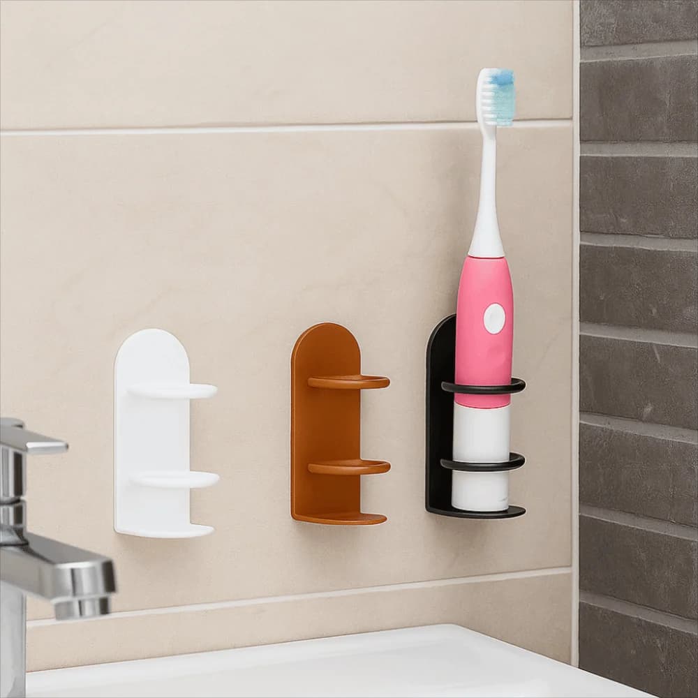 2-piece electric iron brush holder, wall mounted, space saving, with drainage, without holes