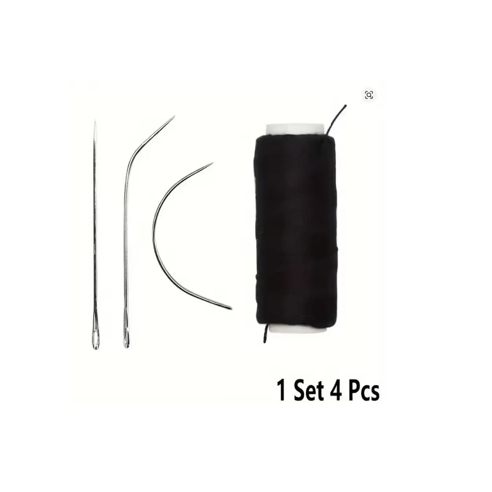 Set di fili per cucire extension per capelli in nylon con ago J+I+C, 4 colori, accessori per extension a clip