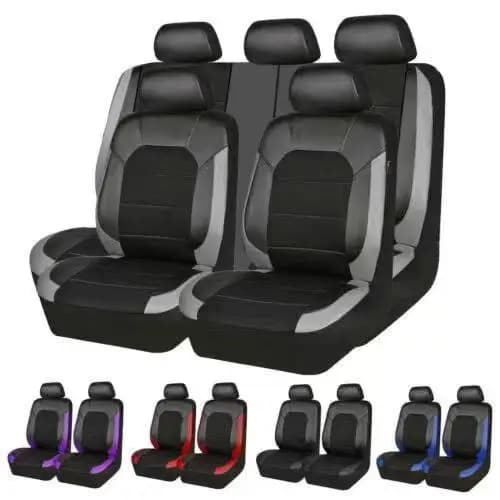 PU 7 Colors Car Leather 8 Seats Cover Auto Car Seat Covers Ployester Cushion Full Set Front Rear For Sedans Seat Covers AT MT