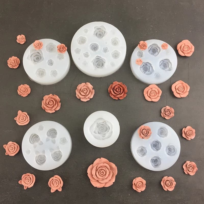 3D Rose Flower Shaped Silicone Molds For Dark Chocolate Soap Mold For Candle Candle Tool To Decorate Cakes Baking Accessories